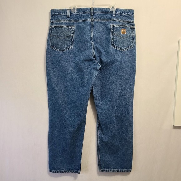 Carhartt Relaxed Fit Jeans Men's Size 46x32 Blue Denim Work - Picture 3 of 13
